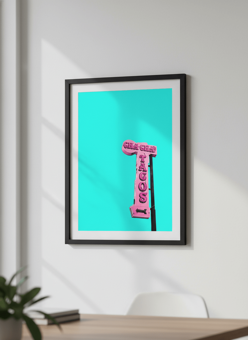 Contemporary wall art featured in a bright modern office workspace