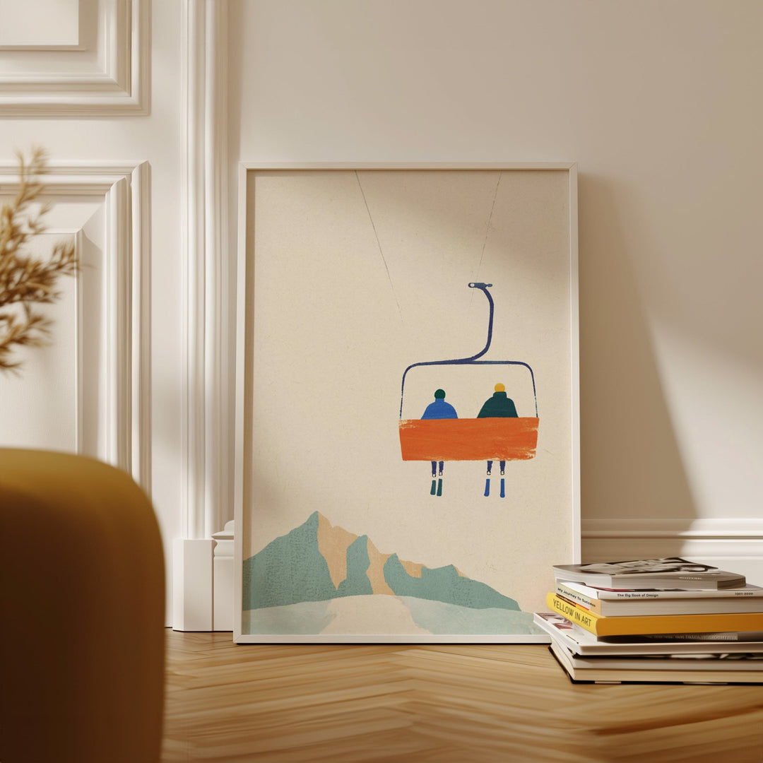 artwork on wooden floor against white wall