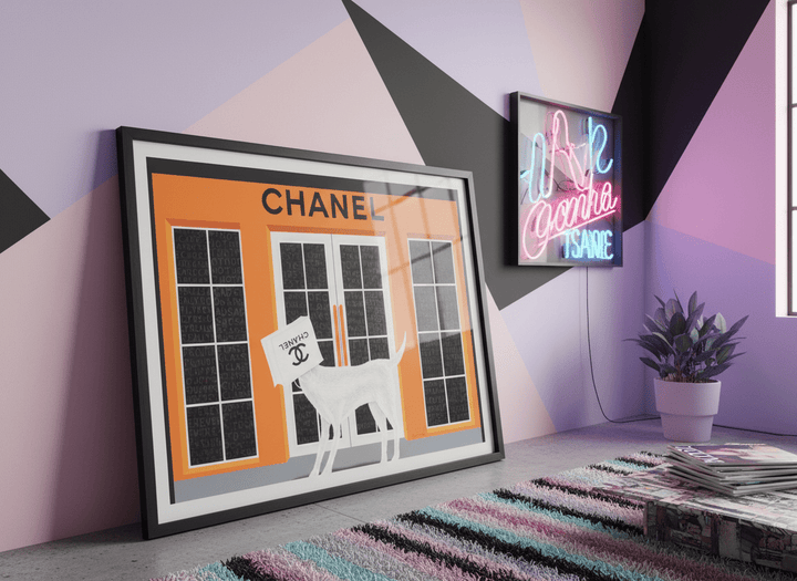 Bold wall art styled in a colourful, eclectic modern home