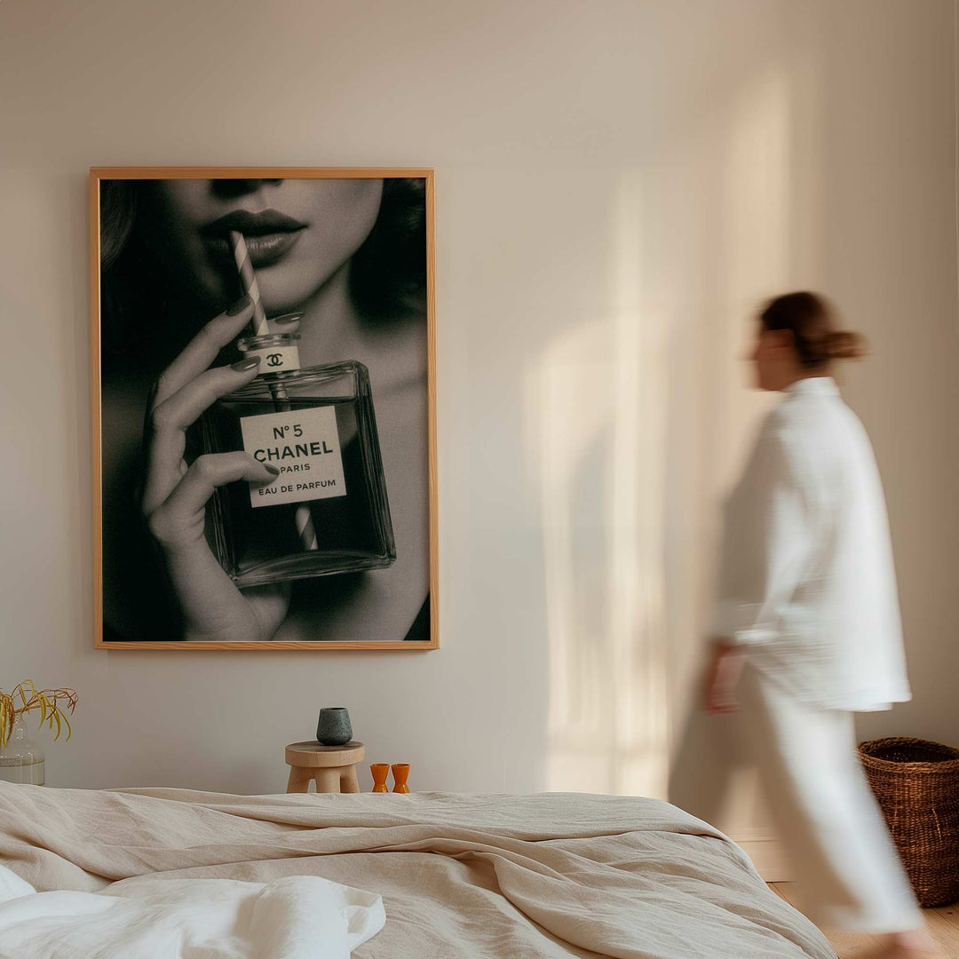 Chanel No.5 Drinking Perfume Vintage Photograph wall - art - picture - poster