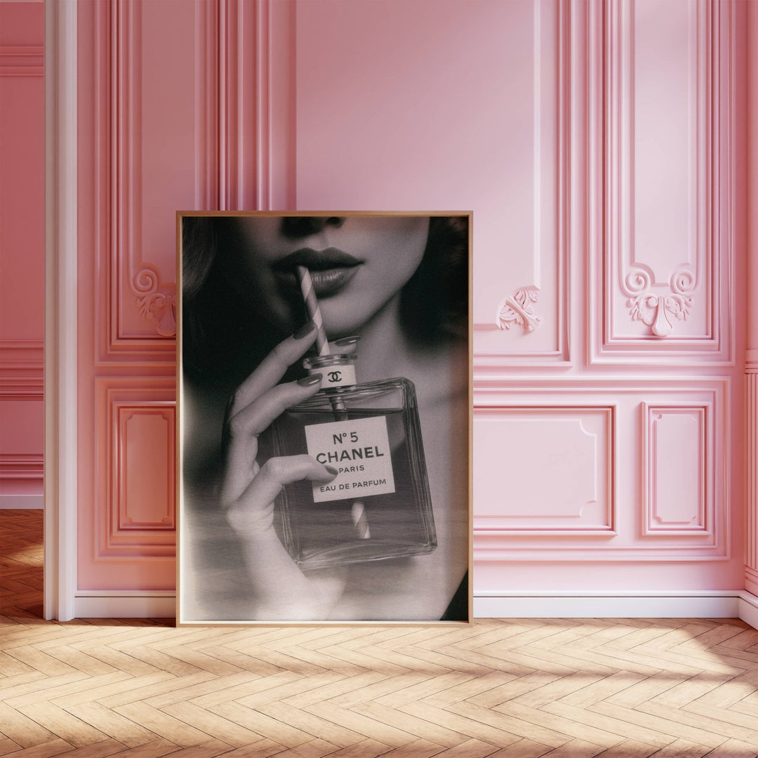 Chanel No.5 Drinking Perfume Vintage Photograph wall - art - picture - poster