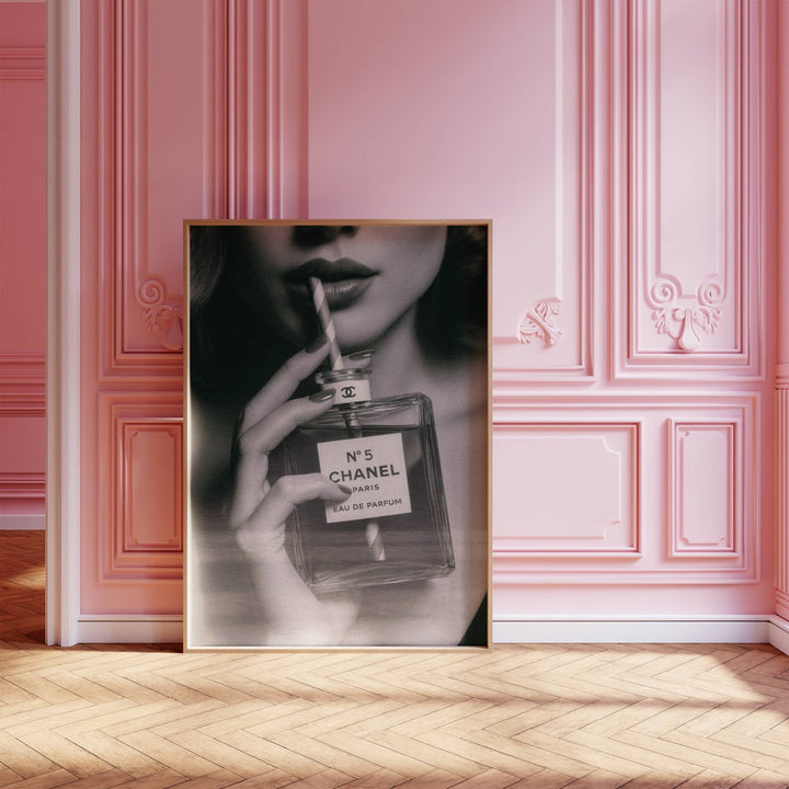 Chanel No.5 Drinking Perfume Vintage Photograph wall - art - picture - poster