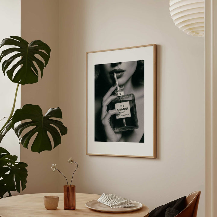Chanel No.5 Drinking Perfume Vintage Photograph wall - art - picture - poster