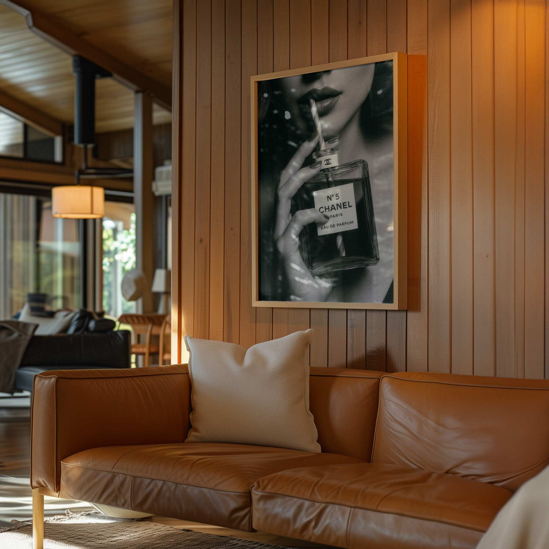 Chanel No.5 Drinking Perfume Vintage Photograph wall - art - picture - poster
