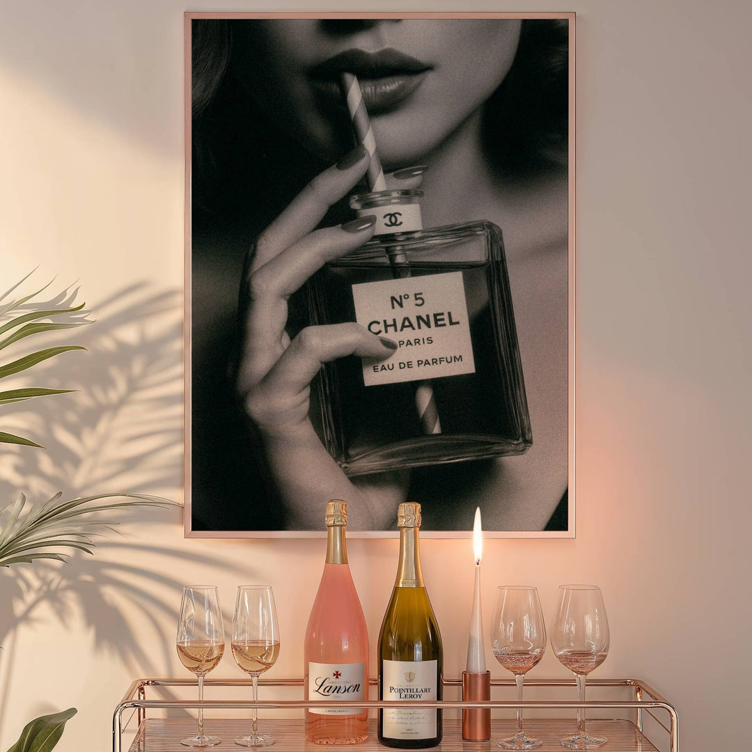 Chanel No.5 Drinking Perfume Vintage Photograph wall - art - picture - poster