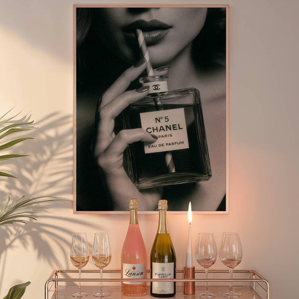 Chanel No.5 Drinking Perfume Vintage Photograph