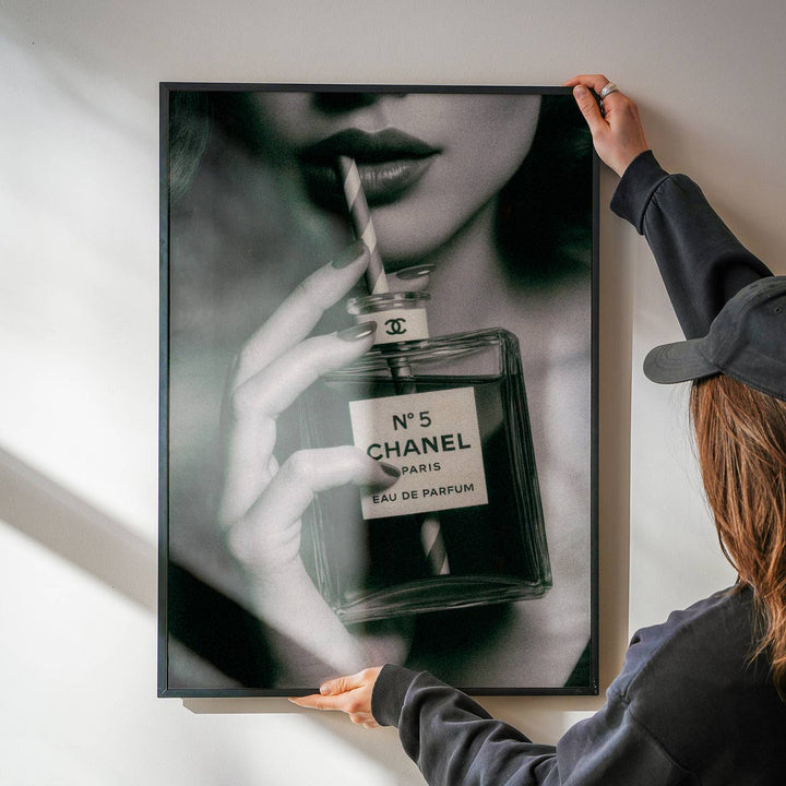 Chanel No.5 Drinking Perfume Vintage Photograph wall - art - picture - poster