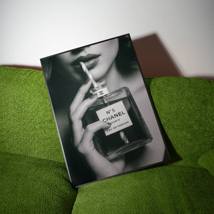 Chanel No.5 Drinking Perfume Vintage Photograph wall - art - picture - poster