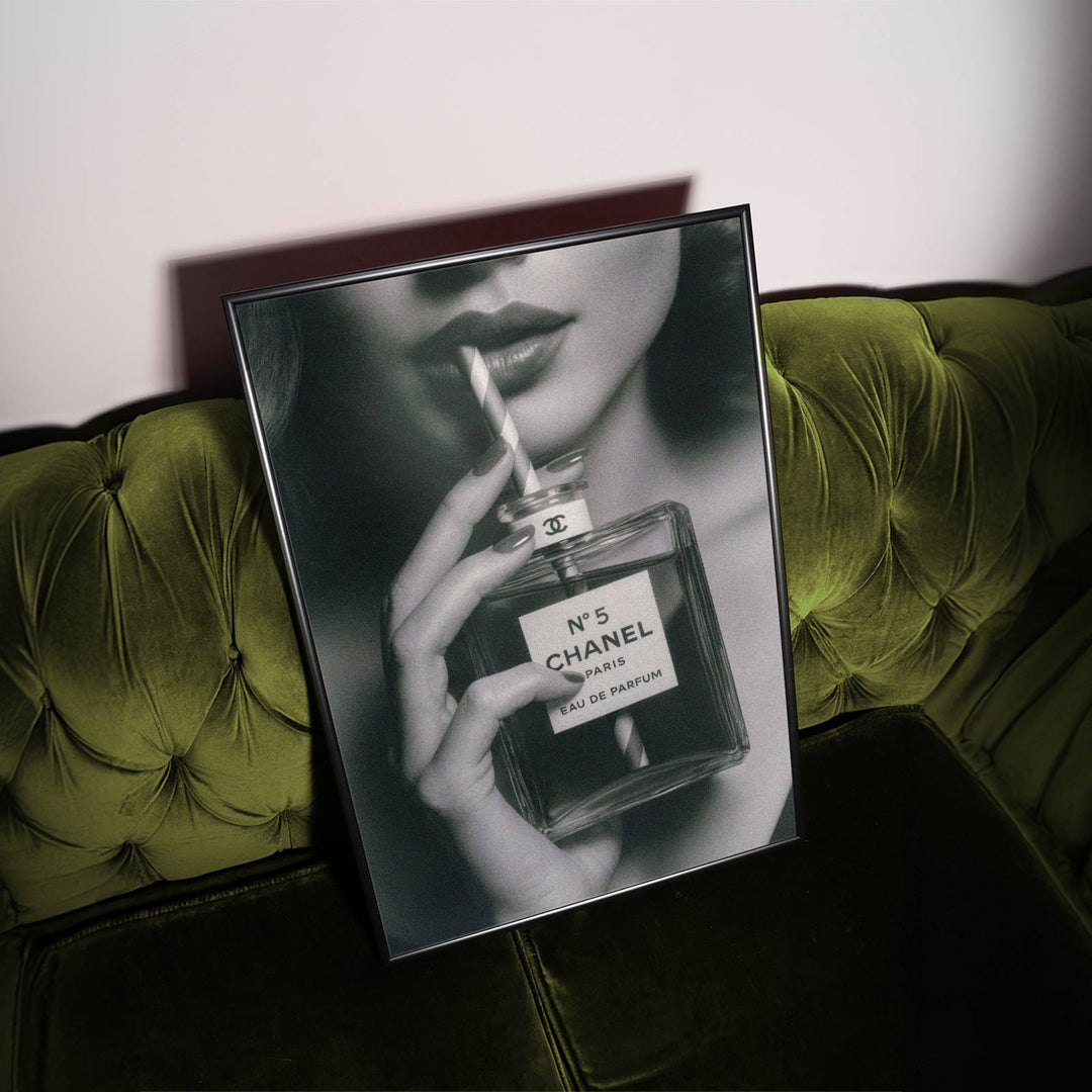 Chanel No.5 Drinking Perfume Vintage Photograph wall - art - picture - poster