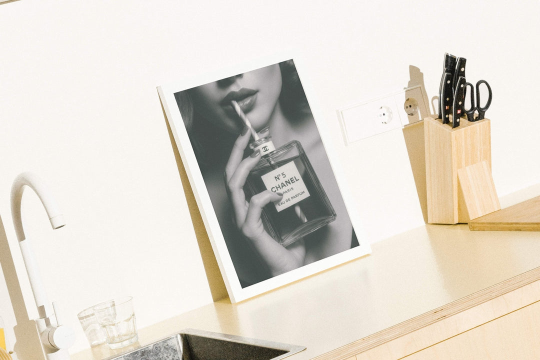 Chanel No.5 Drinking Perfume Vintage Photograph wall - art - picture - poster