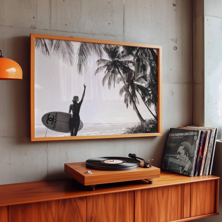 Chanel Vintage Surfer Girl Fashion Wall Art wall - art - picture - poster