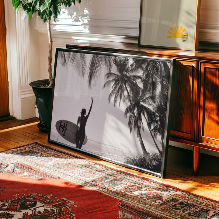 Chanel Vintage Surfer Girl Fashion Wall Art wall - art - picture - poster