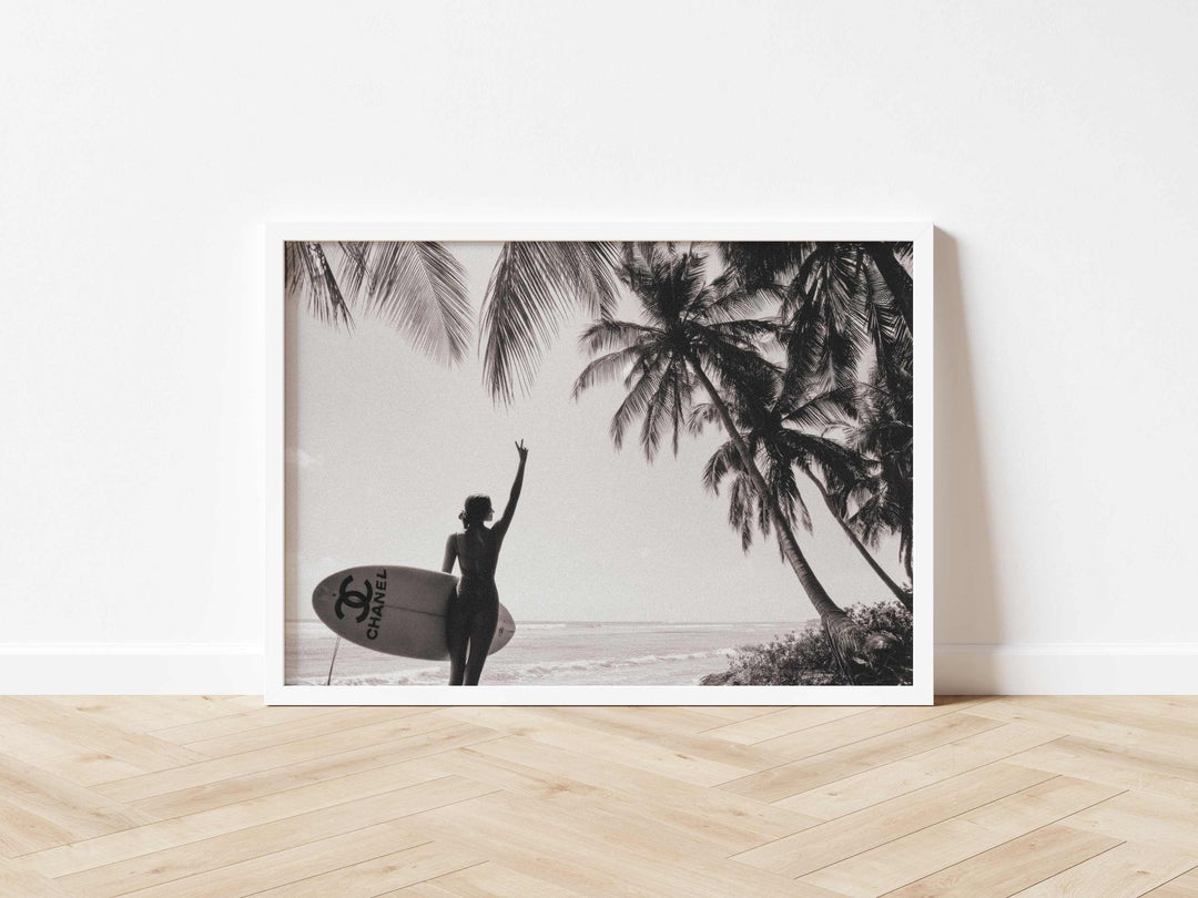 Chanel Vintage Surfer Girl Fashion Wall Art wall - art - picture - poster