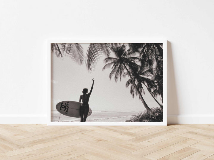 Chanel Vintage Surfer Girl Fashion Wall Art wall - art - picture - poster