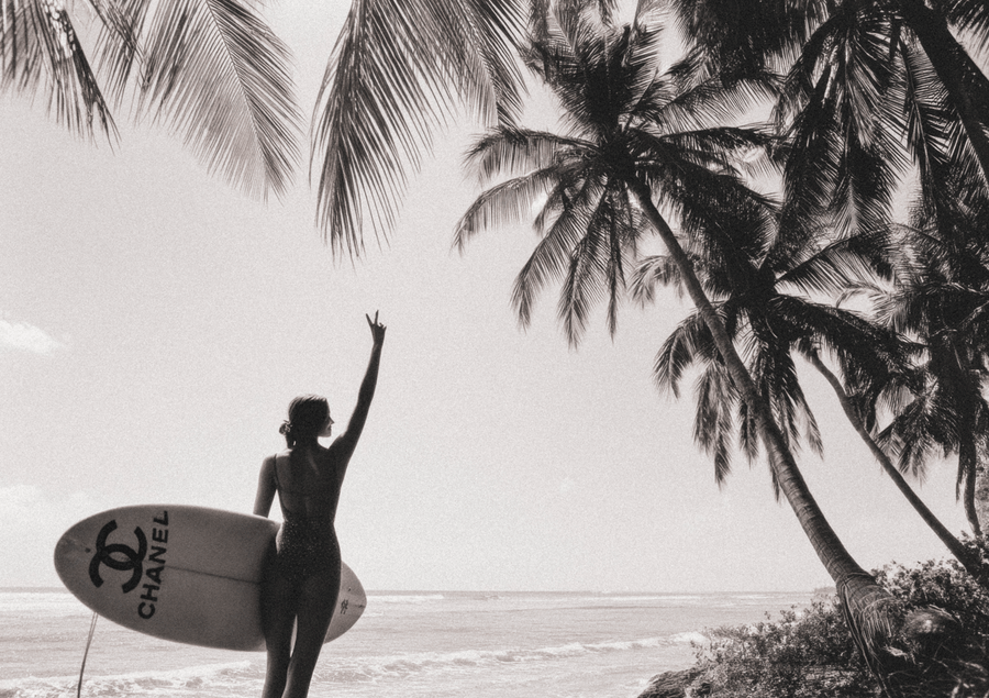 Chanel Vintage Surfer Girl Fashion Wall Art