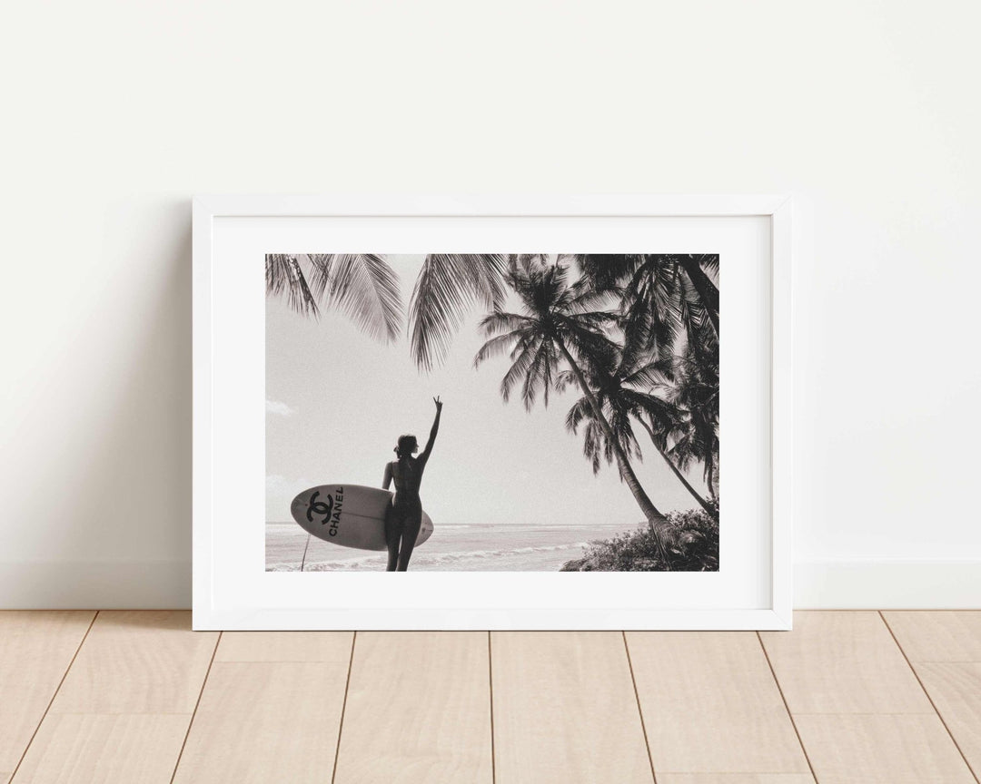 Chanel Vintage Surfer Girl Fashion Wall Art wall - art - picture - poster