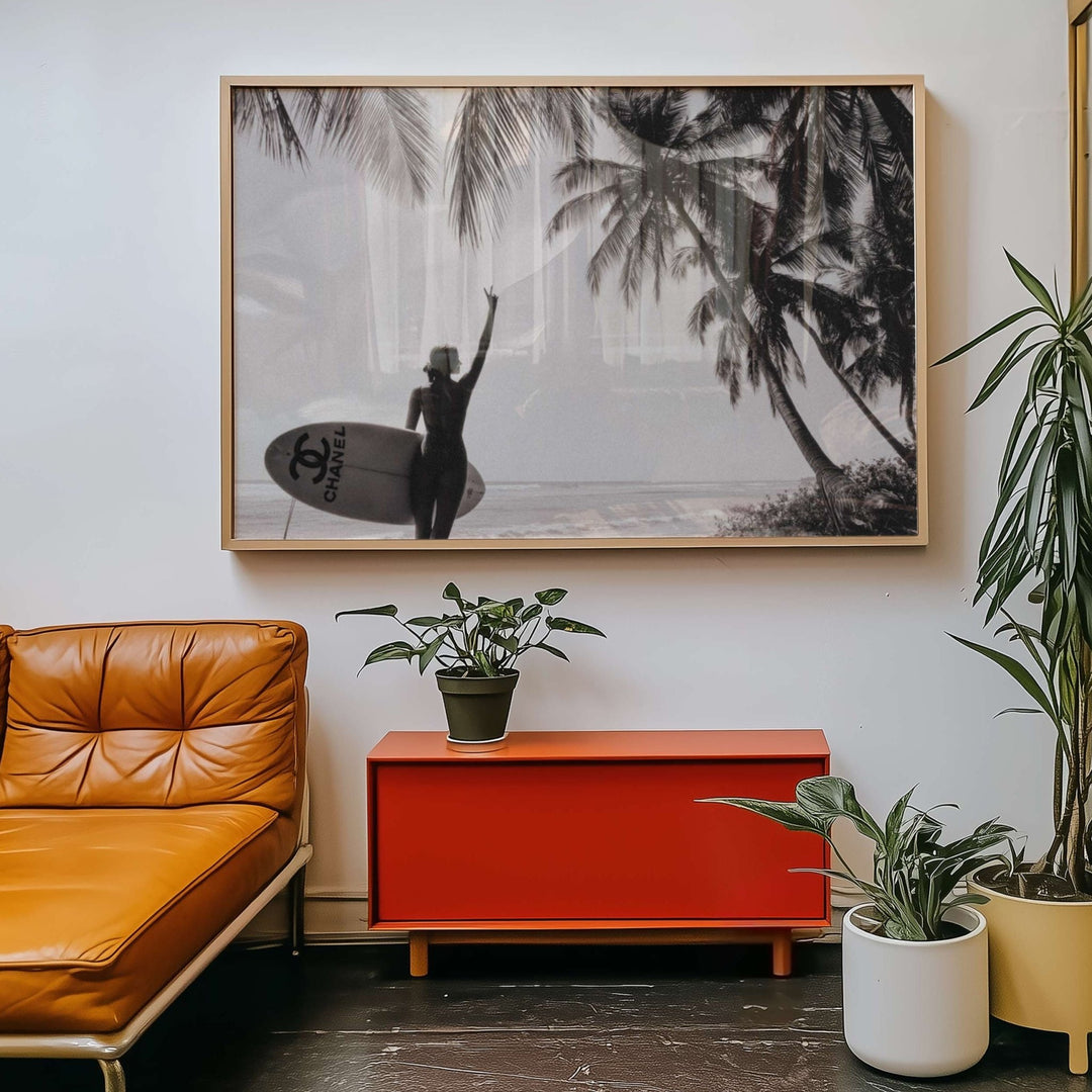 Chanel Vintage Surfer Girl Fashion Wall Art wall - art - picture - poster