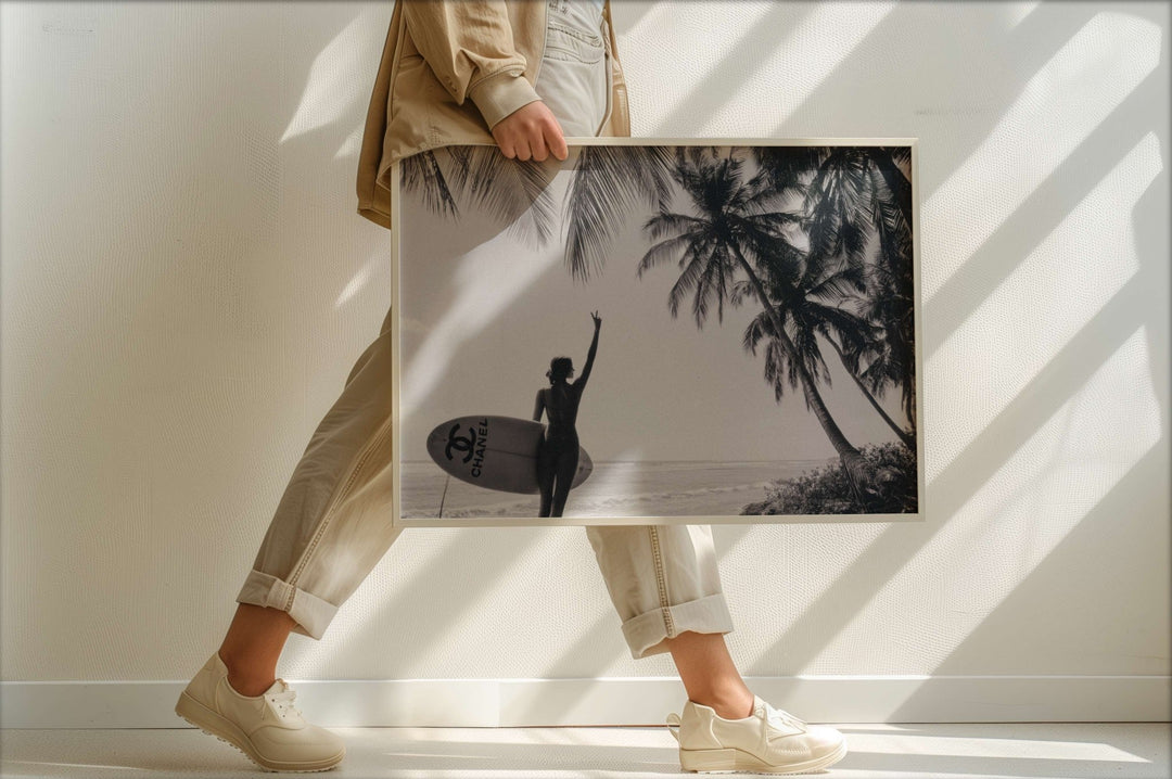 Chanel Vintage Surfer Girl Fashion Wall Art wall - art - picture - poster
