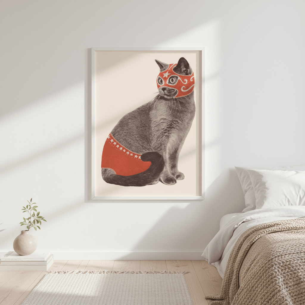 Chat Catcheur by Florent Bodart wall - art - picture - poster