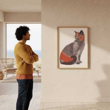 Chat Catcheur by Florent Bodart wall - art - picture - poster