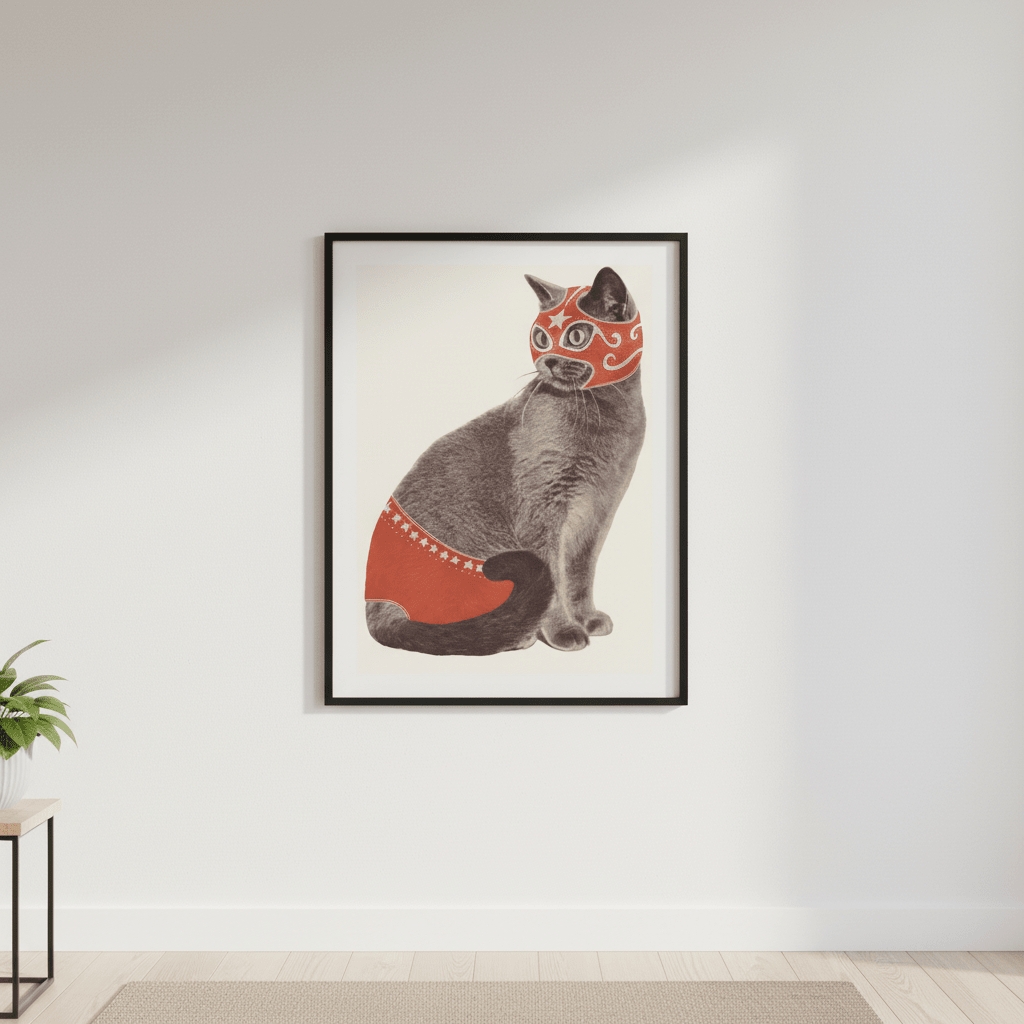 Chat Catcheur by Florent Bodart wall - art - picture - poster
