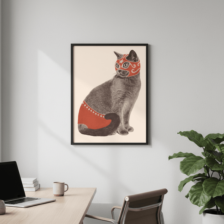Chat Catcheur by Florent Bodart wall - art - picture - poster