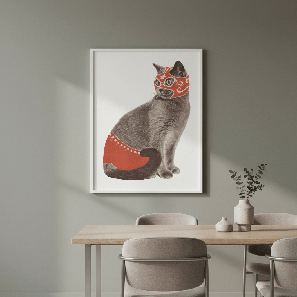 Chat Catcheur by Florent Bodart wall - art - picture - poster