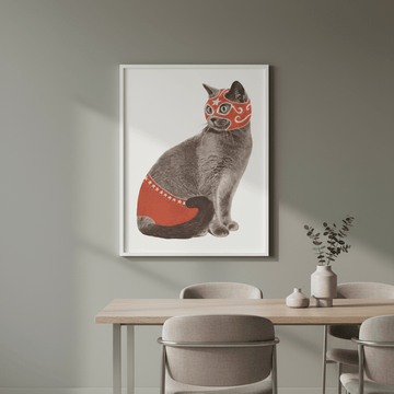 Chat Catcheur by Florent Bodart wall - art - picture - poster