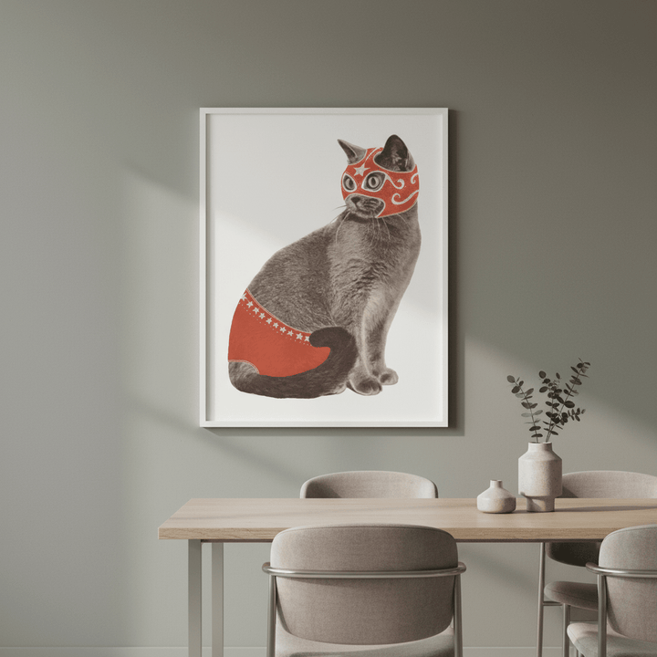 Chat Catcheur by Florent Bodart wall - art - picture - poster