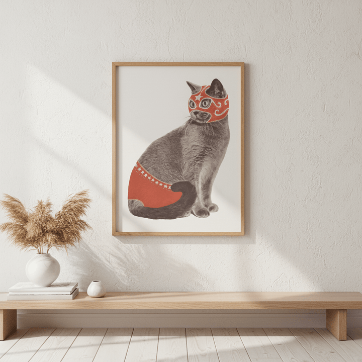 Chat Catcheur by Florent Bodart wall - art - picture - poster