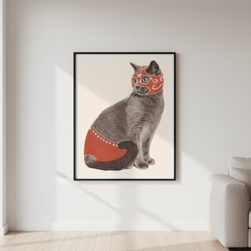 Chat Catcheur by Florent Bodart wall - art - picture - poster