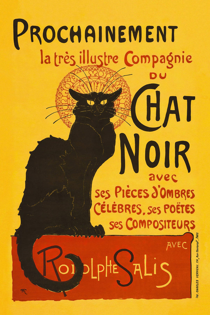 Chat Noir Black Cat Vintage Wall Art Poster - Style My Wall