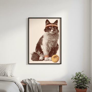 Chat Tennis by Florent Bodart wall - art - picture - poster