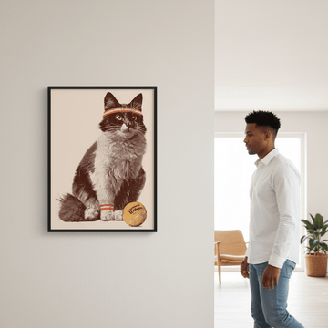 Chat Tennis by Florent Bodart wall - art - picture - poster