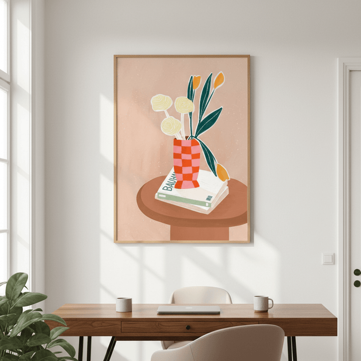 Checked Vase by Bea Muller wall - art - picture - poster