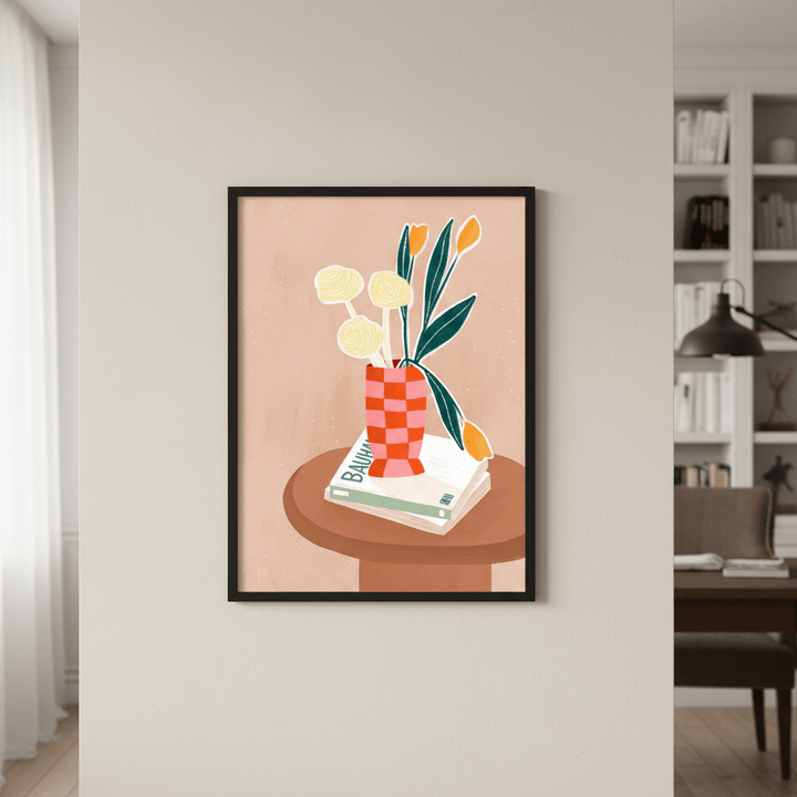 Checked Vase by Bea Muller wall - art - picture - poster
