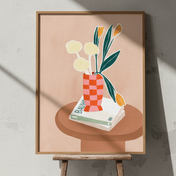 Checked Vase by Bea Muller | Art & Canvas Print
