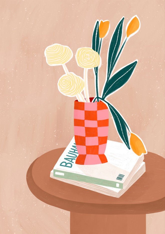 Checked Vase by Bea Muller