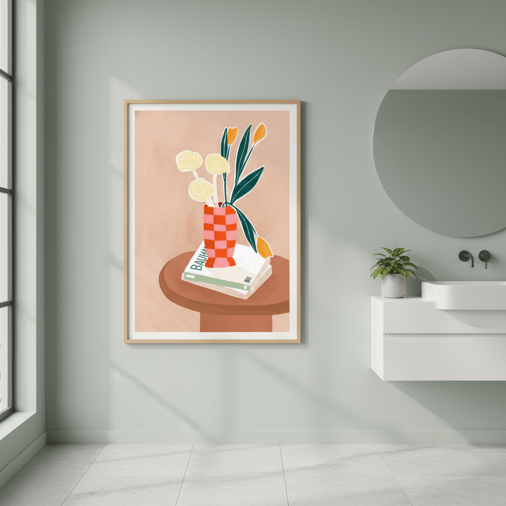 Checked Vase by Bea Muller wall - art - picture - poster