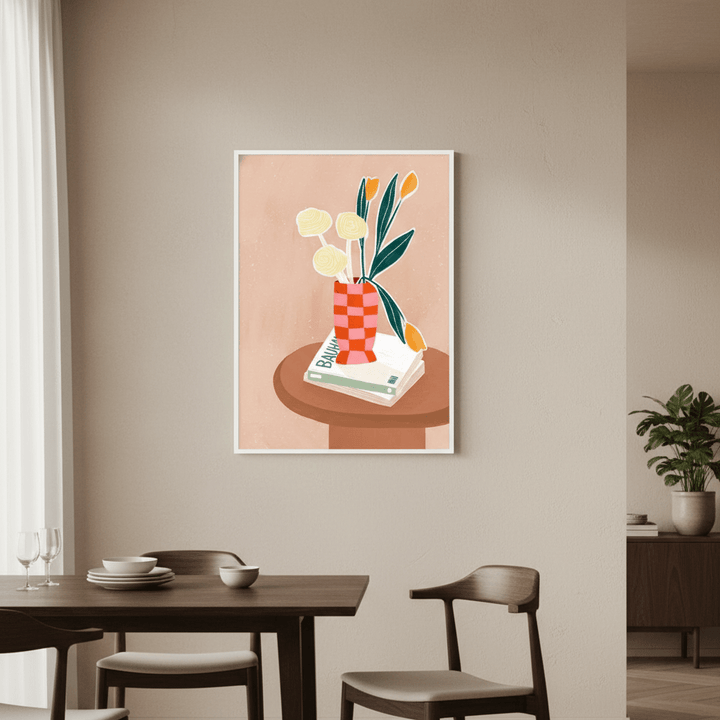 Checked Vase by Bea Muller wall - art - picture - poster