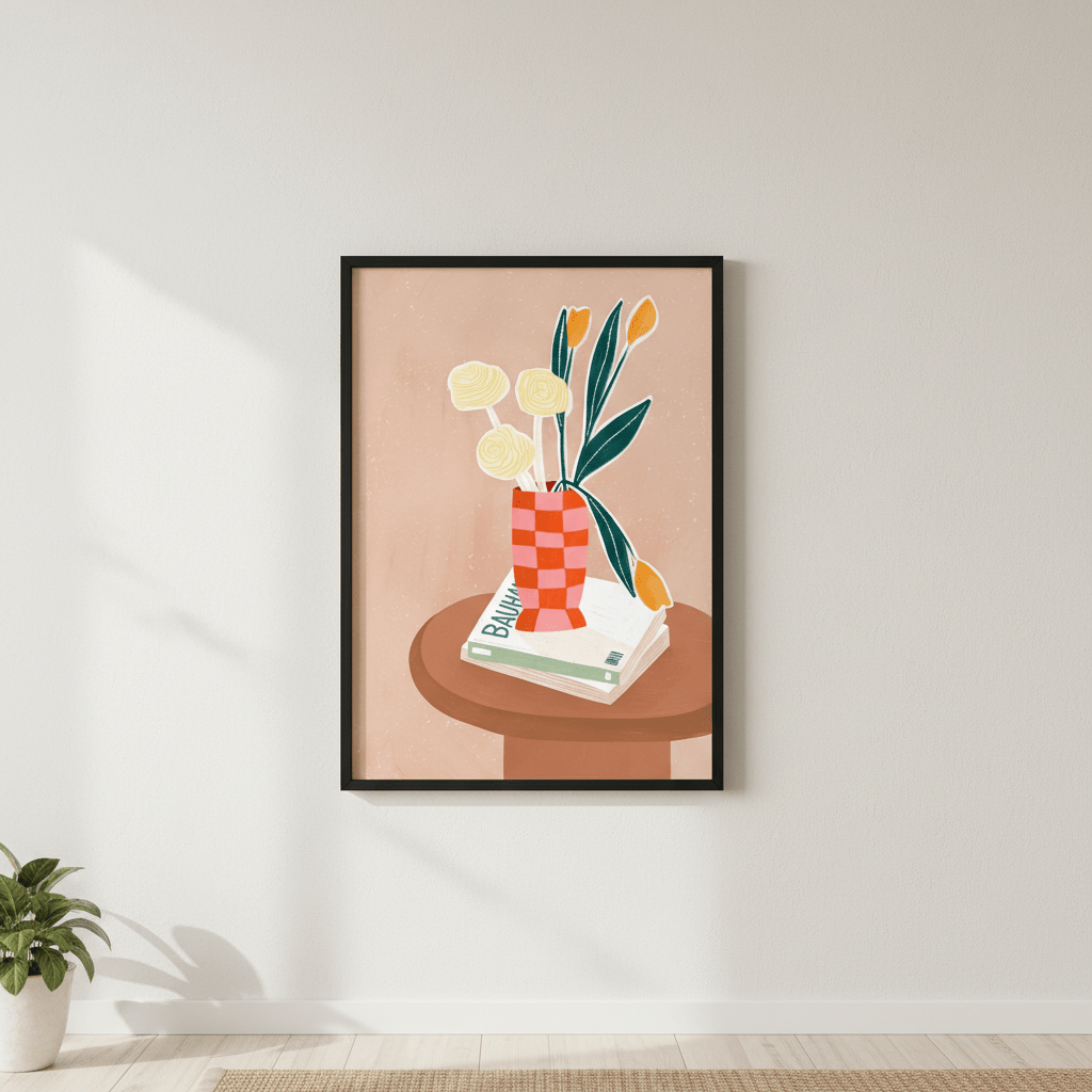 Checked Vase by Bea Muller wall - art - picture - poster