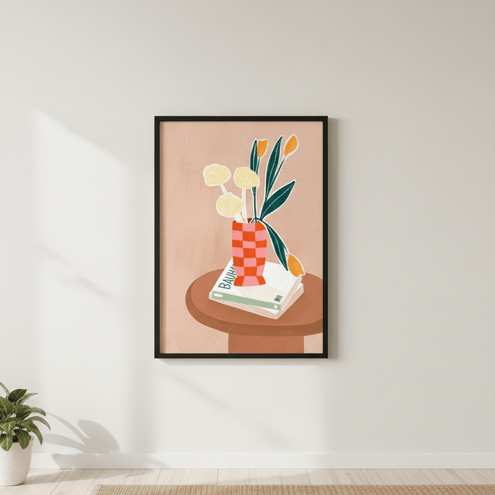 Checked Vase by Bea Muller wall - art - picture - poster