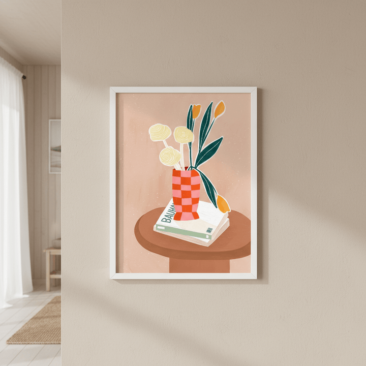 Checked Vase by Bea Muller wall - art - picture - poster