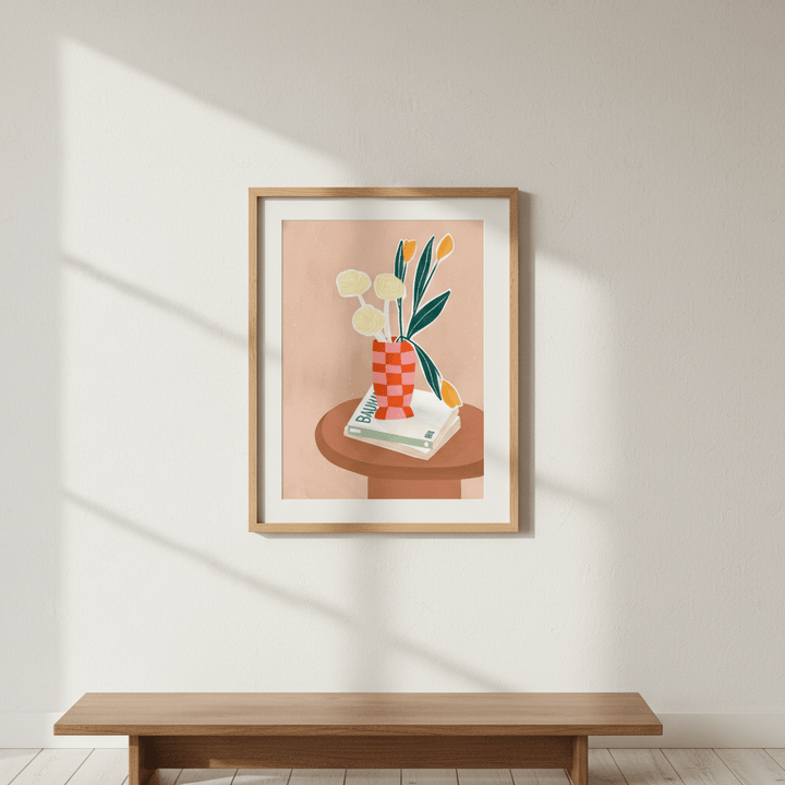Checked Vase by Bea Muller wall - art - picture - poster