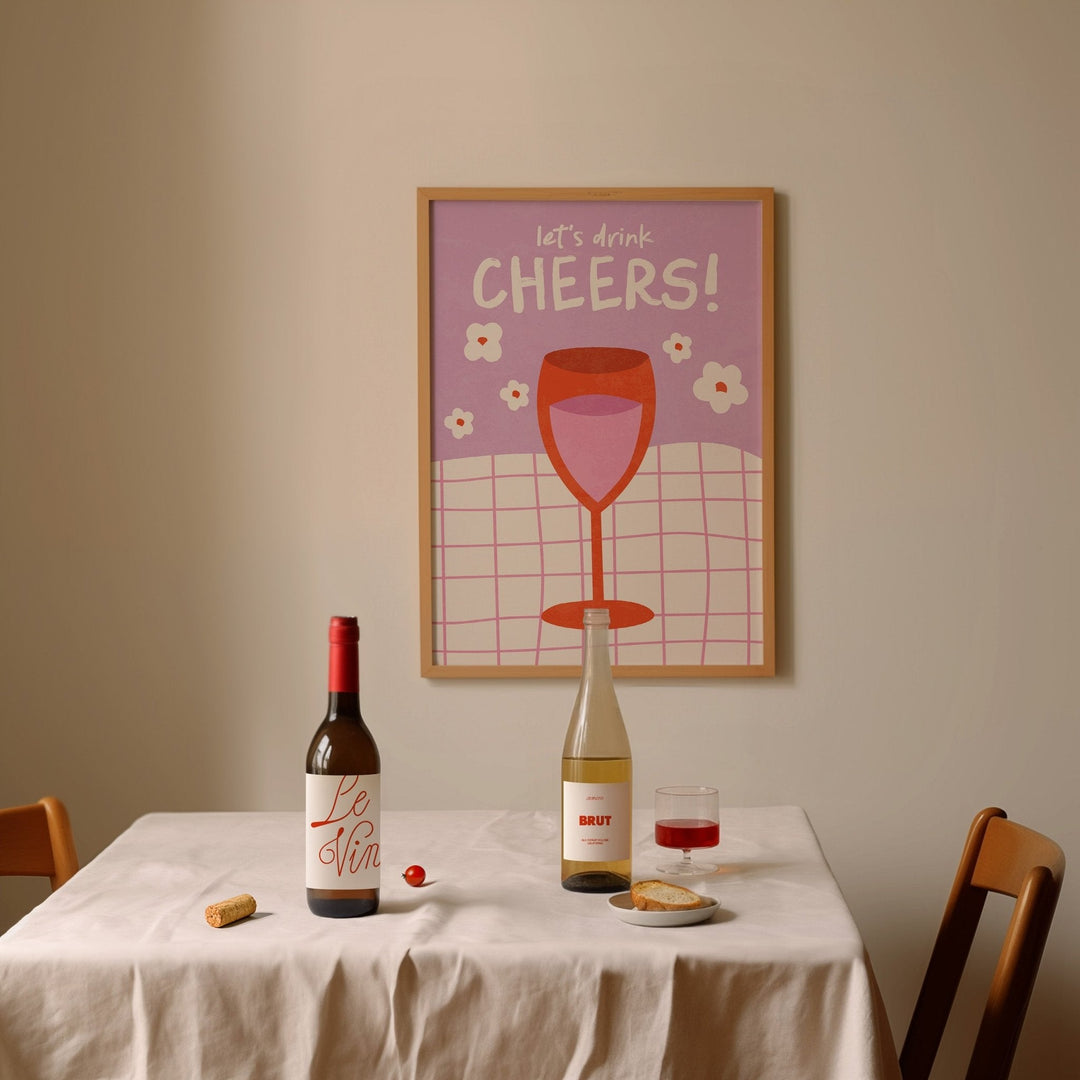 Cheers Glass Table cloth Print Art - Style My Wall