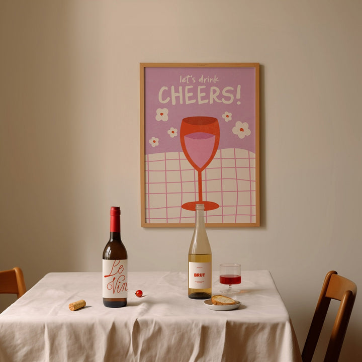 Cheers Glass Table cloth Print Art - Style My Wall