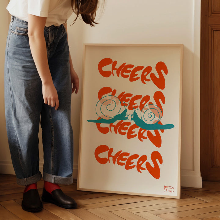 Cheers Snails by Hayde Nizard wall - art - picture - poster