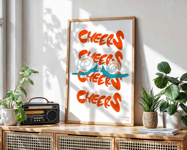 Cheers Snails by Hayde Nizard wall - art - picture - poster