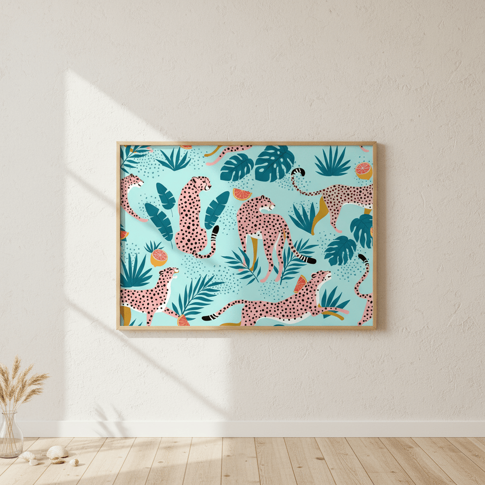 Cheetahs in the Grapefruit Grove by 83 Oranges wall - art - picture - poster