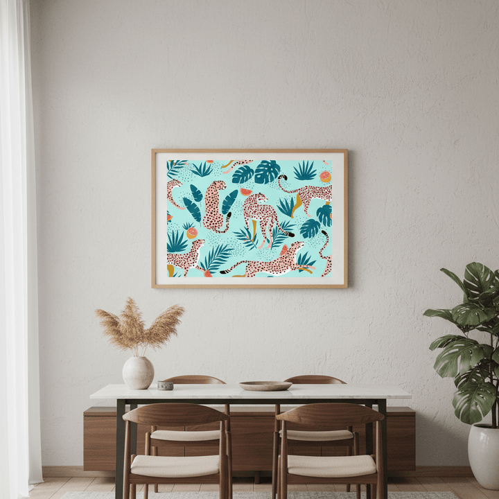 Cheetahs in the Grapefruit Grove by 83 Oranges wall - art - picture - poster